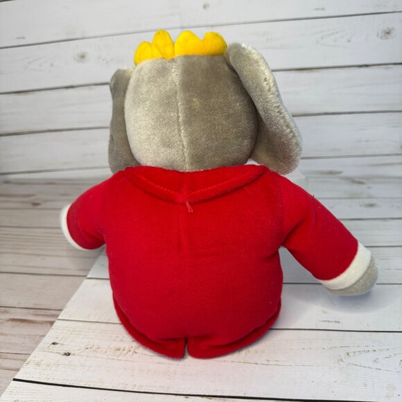 Vintage Gund Babar The Elephant Plush Toy In Red Suit & Yellow Crown 12" 1988 - Picture 4 of 7
